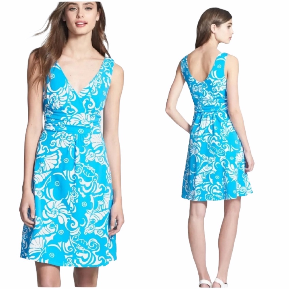 Lilly Pulitzer Shianne Knit Tunic Dress in Ariel Blue Tide Pools - S